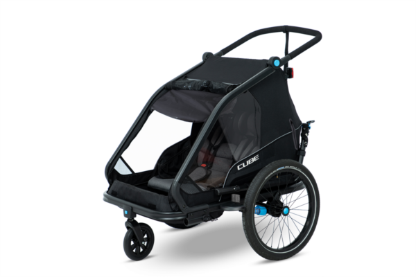 CUBE Kinder Fahrradanhänger Double CMPT black